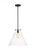 Visual Comfort & Co. Studio Collection Kate Cone Pendant, 1-Light, LED, Midnight Black, Clear Shade, 16"W (6592101EN7-112 7070306) 