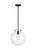 Visual Comfort & Co. Studio Collection Kate Sphere Pendant, 1-Light, LED, Midnight Black, Clear Shade, 12"W (6692101EN7-112 7070309) 