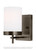 Visual Comfort & Co. Studio Collection Zire Wall / Bath Sconce, 1-Light, LED, Brushed Oil Rubbed Bronze, Etched / White Inside Shade, 7.88"H (4190301EN3-778 70732ND) 