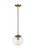 Visual Comfort & Co. Studio Collection Leo - Hanging Globe Pendant, 1-Light, Satin Brass, Clear Seeded Shade, 8"W (6501801-848 70703XP) 