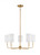 Visual Comfort & Co. Studio Collection Foxdale Chandelier, 5-Light, Satin Brass, White Linen Shade, 26"W (3109305-848 70701ZA) 