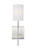 Visual Comfort & Co. Studio Collection Foxdale Wall Sconce, 1-Light, Brushed Nickel, White Linen Shade, 15.38"H (4109301-962 70701ZV) 