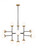 Visual Comfort & Co. Studio Collection Cafe Chandelier, 12-Light, Satin Brass, Etched / White Inside Shade, 47"Dia (3187912-848 70708U6) 