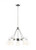 Visual Comfort & Co. Studio Collection Clark Pendant, 5-Light, Brushed Nickel, White Shade, 29.13"W (3190505-962 70708UK) 