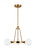 Visual Comfort & Co. Studio Collection Clybourn Chandelier, 3-Light, Satin Brass, 21"W (3161603-848 706X85P) 