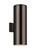 Visual Comfort & Co. Studio Collection Outdoor Cylinders Outdoor Wall Lantern, 2-Light, Bronze, Tempered Glass Shade, 18.25"H (8313902-10 70732LX) 