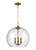 Visual Comfort & Co. Studio Collection Lawler Orb Pendant, 3-Light, Burnished Brass, Clear Shade, 16"Dia (F3155/3BBS 706X56P) 
