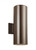 Visual Comfort & Co. Studio Collection Outdoor Cylinders Outdoor Wall Lantern, 2-Light, LED, Bronze, Tempered Glass Shade, 14.25"H (8413897S-10 70732M7) 