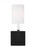 Visual Comfort & Co. Studio Collection Greenwich Wall / Bathroom Sconce, 1-Light, Midnight Black, White Linen Shade, 13.88"H (4167101-112 70702YR) 