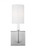 Visual Comfort & Co. Studio Collection Greenwich Wall / Bathroom Sconce, 1-Light, Brushed Nickel, White Linen Shade, 13.88"H (4167101-962 70702YU) 