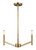 Visual Comfort & Co. Studio Collection Vector Chandelier, 3-Light, Satin Brass, 18"W (3124303-848 70706WH) 
