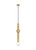 Visual Comfort & Co. Modern Collection Guyed Port Alone Pendant, 1-Light, LED, Natural Brass, 14.1"H (700TRSPAGYD1PNB-LED930 70PGFGK) 