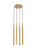 Visual Comfort & Co. Modern Collection Pylon Ceiling Chandelier, 4-Light, LED, Natural Brass, 18.6"H (700TRSPPYL4RNB-LED930 70PGDLA) 