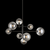 Matteo Lighting Averley Chandelier, 8-Light, Black, Clear to Gradient Smoke Glass Shade, 41.75"L (C70708BKSM 3060MNT) 