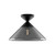 Alora Lighting Mauer Semi-Flush Mount, 1-Light, Matte Black, Smoked Solid Glass, 12.5"D 