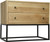 Noir Downtown Side Table, 2-Drawer, Natural, Matte Black Base, 26"H (GTAB676MTB YUU6013MU3) 