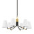 Hudson Valley Stanwyck Chandelier, 6-Light, Aged Brass/Distressed Bronze, White Linen Shade, 31.5"W (6632-AGB/DB ACJXF) 