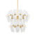 Hudson Valley Hilo Semi Flush Mount, 20-Light, Aged Brass, Blonchino Piastre Shade, 30.75"W (9131-AGB ACJY8) 