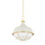 Hudson Valley Holkham Pendant, 1-Light, Aged Brass, Off-White, Opal Shiny Glass Shade, 18"W (MDS1502-AGB/OW ACKVL) 