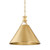 Hudson Valley Metal No.2 Pendant, 1-Light, Aged Brass, Brass Shade, 16"W (MDS952-AGB ACKVZ) 