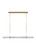 Visual Comfort & Co. Modern Collection Langston X-Large Linear Chandelier, LED, Plated Brass, 61"L (AKLS28627BR 70PKK4X) 