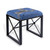 Port 68 Scalamandre Medallion Zebra Bench, Left Facing, Denim Blue, Black Cast Metal, 20"W (AFBS-222-25 YUU704X8FL) 