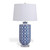 Port 68 Williamsburg Evelyn Table Lamp, 1-Light, Blue, White, Lucite Base, Off-White Shade, 28"H (LPAS-369-01 YUU704X8HK) 