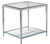 Maitland-Smith Jinx Side Table, Rectangle, Nickel, Glass Top, 25"H (HM1019E YUU906TQ6M) 