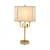 Maitland-Smith Perch Table Lamp, 1-Light, Amber, Brass, White Silk Shade, 33"H (8149-17 YUU906TR71) 