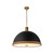 Alora Lighting Doral Pendant, 3-Light, Matte Black, Vintage Brass, 24.25"D 