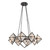 Alora Lighting Cairo Candelabra Chandelier, 8-Light, Urban Bronze, Ribbed Glass, 30"D 