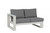 Ratana Element 5.0 Sectional 2-Seater Left Arm, Canvas, Whitewash Frame, 56.5"W (FN57052WHT-L-FO5115 YUU90041CC) 