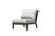 Ratana Lucia Sectional Chair, Canvas, Ash Gray Frame, 25"W (FN54453ASG-C-FO5115 YUU90042D3) 