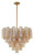 Crystorama Addis 12 Light Chandelier - Aged Brass, Tronchi Glass Amber 21.5"H 