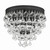 Crystorama Calypso Flush Mount - Matte Black, Clear Glass Drops 9.5"H 