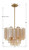 Crystorama Addis Chandelier - Aged Brass, Tronchi Glass Amber 13.75"H 
