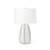 Palecek Keiko Table Lamp, 1-Light, White, Cream Linen Tapered Shade, 31"H (2140-96 3706TM5J) 