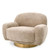 Eichholtz Udine Swivel Chair, Lyssa Sand Fabric, Brushed Brass Base, 37.4"W (A117662 YV0J041WN1) 