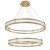 Eichholtz Damien Chandelier, 2-Light, 2-Tier, LED Integrated, Antique Brass, Frosted Glass, 33.46"W (113902UL YV0J03YU34) 