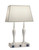 Stiffel Desk Lamp, 2-Light, Satin Nickel, Gloss White, Off-White Butcher Linen Fabric Shade, 22"H (DL-K335-K515-GWH YV0J07RRFN) 