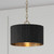 Capital 1-Light Semi-Flush Pendant in Matte Brass and Handcrafted Mango Wood in Black Stain 
