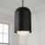 Capital 1-Light Capsule Arch Pendant in Black Iron with Soft White Glass 