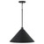 Capital 1-Light Metal Cone Pendant in Matte Black with White Interior 