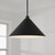 Capital 1-Light Metal Cone Pendant in Matte Black with White Interior 