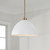 Capital 1-Light Pendant in Aged Brass and White 