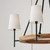 Capital 4-Light Chandelier in Matte Black and Mango Wood with Removable White Fabric Shades 
