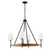 Capital 4-Light Chandelier in Matte Black and Mango Wood with Removable White Fabric Shades 