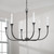 Capital 6-Light Chandelier in Black Iron with Interchangeable White or Black Iron Candle Sleeves 