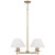 Capital 4-Light Chandelier in Aged Brass with White Fabric Stay-Straight Shades 