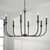 Capital 8-Light Chandelier in Black Iron with Interchangeable White or Black Iron Candle Sleeves 